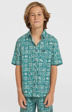 EnfantsChemise Print| Bleu