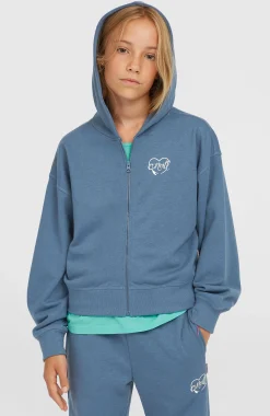EnfantsSweat à capuche et zip intégral Script| Bleu