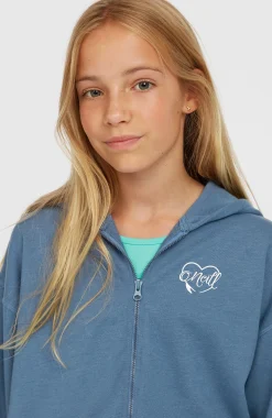 EnfantsSweat à capuche et zip intégral Script| Bleu