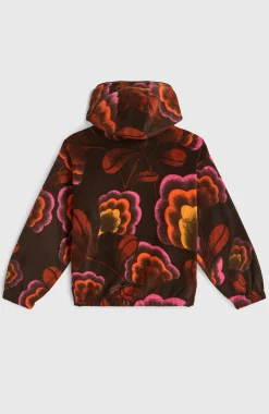 EnfantsSweat à capuche et col demi-zip Superfleece| Brun