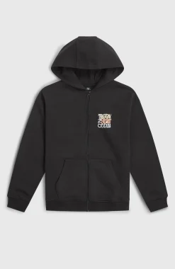 EnfantsSweat à capuche et zip intégral Graphic| Noire