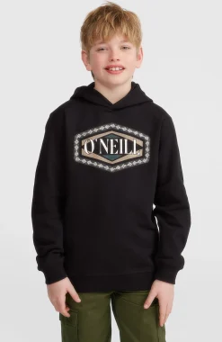 EnfantsSweat à capuche Front Print| Noire