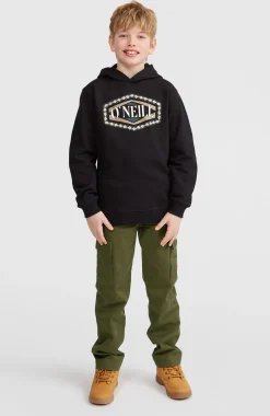 EnfantsSweat à capuche Front Print| Noire