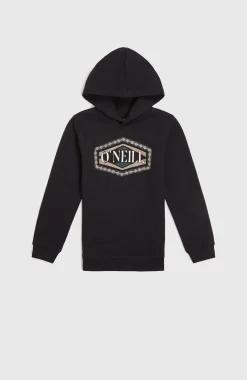 EnfantsSweat à capuche Front Print| Noire