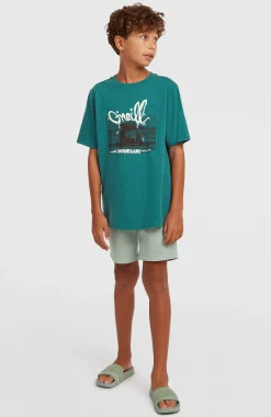 EnfantsT-shirt Slub Graphic| Vert