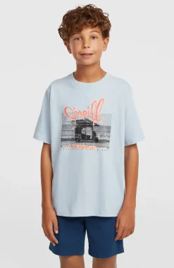 EnfantsT-shirt Slub Graphic| Bleu