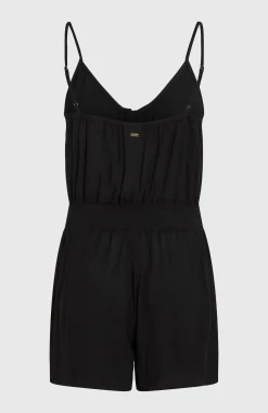 FemmesCombishort boutonnée à fines bretelles| Noire