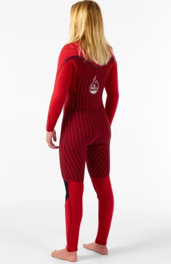 FemmesHyperfreak Fire 5/4mm+ Chest Zip Full Wetsuit| Noire