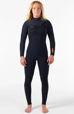 FemmesHyperfreak Plus 5/4mm Chest Zip Full Wetsuit| Noire