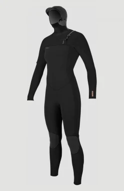 FemmesHyperfreak Plus 5/4mm Chest Zip Full Wetsuit with Hood| Noire