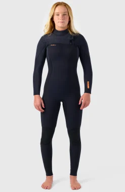 FemmesHyperfreak Plus 3/2mm Chest Zip Full Wetsuit| Noire