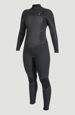 FemmesPsycho Tech 5/4mm Chest Zip Full Wetsuit| Noire