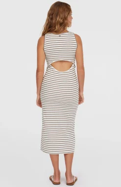 FemmesRobe midi côtelée Jess| Blanc