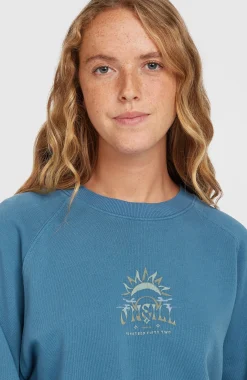FemmesSweatshirt Beach Vintage Crew| Bleu
