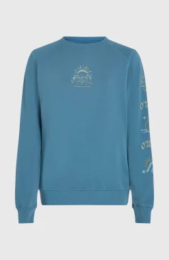 FemmesSweatshirt Beach Vintage Crew| Bleu