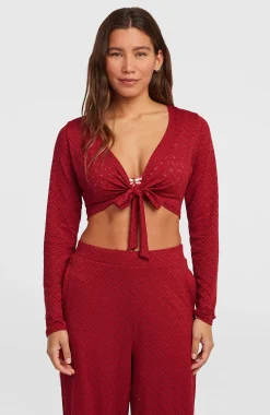FemmesT-shirt manches longues noué O'Riginals| Rouge