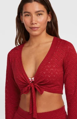 FemmesT-shirt manches longues noué O'Riginals| Rouge