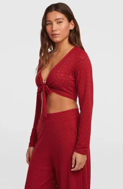 FemmesT-shirt manches longues noué O'Riginals| Rouge