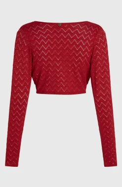 FemmesT-shirt manches longues noué O'Riginals| Rouge