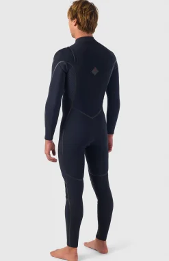 HommesHyperfreak Fire 4/3mm+ Chest Zip Full Wetsuit| Noire