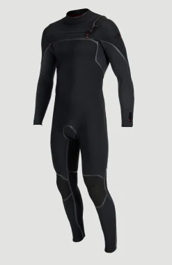 HommesHyperfreak Fire 4/3mm+ Chest Zip Full Wetsuit| Noire