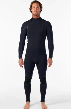 HommesHyperfreak Fire 4/3mm+ Back Zip Full Wetsuit| Noire