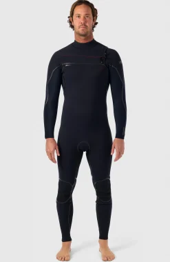 HommesHyperfreak Fire 3/2mm+ Chest Zip Full Wetsuit| Noire