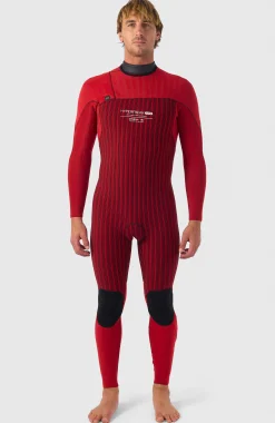 HommesHyperfreak Fire 3/2mm+ Chest Zip Full Wetsuit| Noire