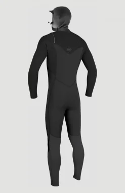 HommesHyperfreak Plus 4/3mm Chest Zip Hood| Noire