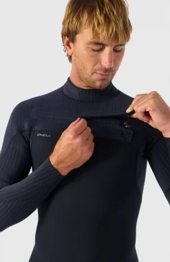 HommesHyperfreak Plus 3/2mm Chest Zip Full Wetsuit| Noire