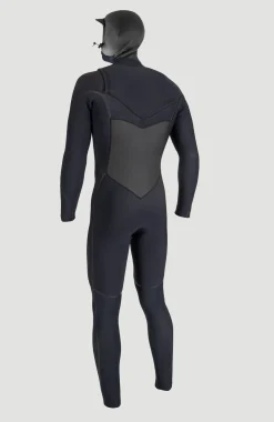 HommesPsycho Tech 6/4mm Chest Zip Full Wetsuit with Hood| Noire
