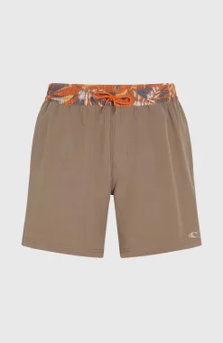 HommesShort de bain Pocket Print 16| Brun