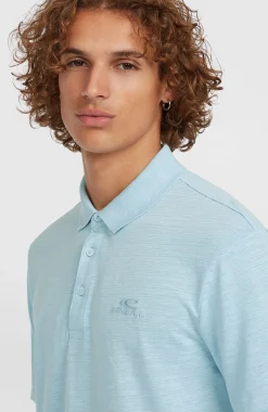 HommesSlub Polo Small Logo| Bleu