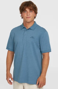 HommesSlub Polo Small Logo| Bleu