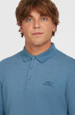 HommesSlub Polo Small Logo| Bleu