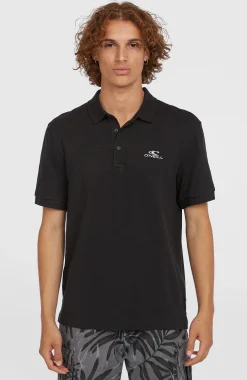 HommesSlub Polo Small Logo| Noire