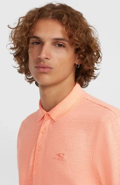 HommesSlub Polo Small Logo| Rose