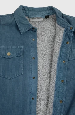 HommesSurchemise O'Riginals en velours côtelé et doublée en polaire| Bleu