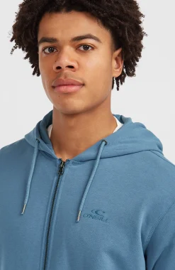 HommesSweat à capuche et zip intégral Small Logo| Bleu