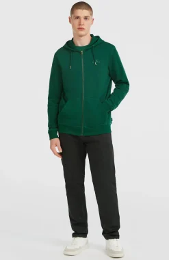 HommesSweat à capuche et zip intégral Small Logo| Vert