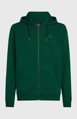 HommesSweat à capuche et zip intégral Small Logo| Vert