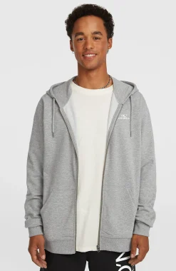 HommesSweat à capuche et zip intégral Small Logo| Gris