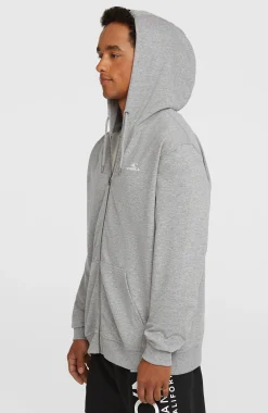 HommesSweat à capuche et zip intégral Small Logo| Gris
