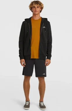 HommesSweat à capuche et zip intégral Small Logo| Noire