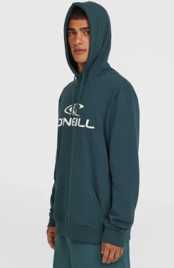 HommesSweat à capuche Logo| Bleu