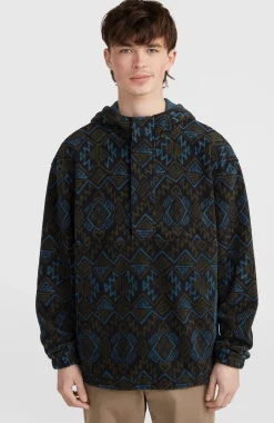 HommesSweat à capuche Superfleece à col demi-zip| Noire