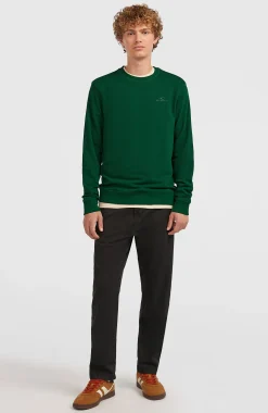 HommesSweatshirt à col rond Small Logo| Vert