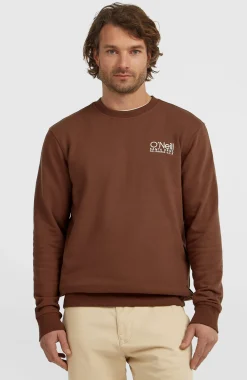 HommesSweatshirt à col rond Original Cali Logo| Brun