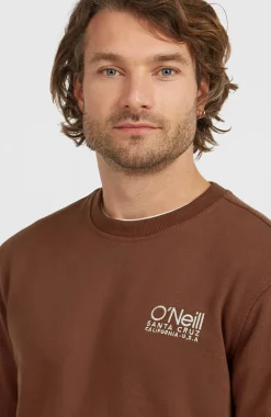 HommesSweatshirt à col rond Original Cali Logo| Brun