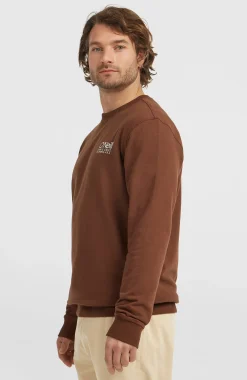 HommesSweatshirt à col rond Original Cali Logo| Brun